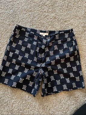 Women’s LOFT Navy Shorts with white Turtle Print